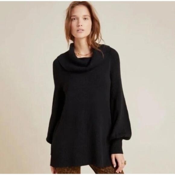 Anthropologie Paloma Black Cowl Neck Tunic Sweater - Size - Medium - Picture 1 of 6